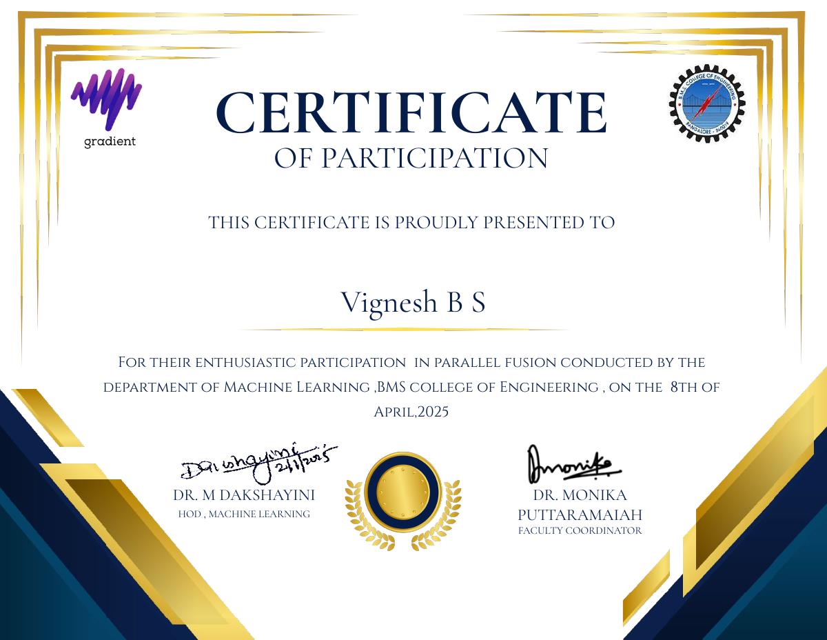 Parallel Fusion original certificate